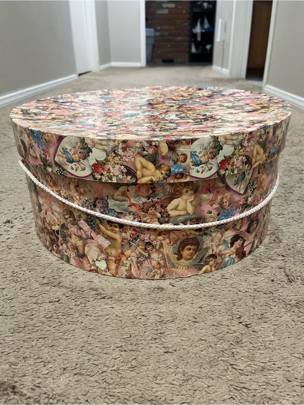 Victorian Cherub Decorative Hat Box